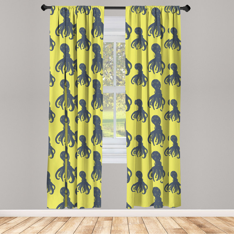 Octopus Semi-Sheer Rod Pocket Sliding Panel, 28" x 95"