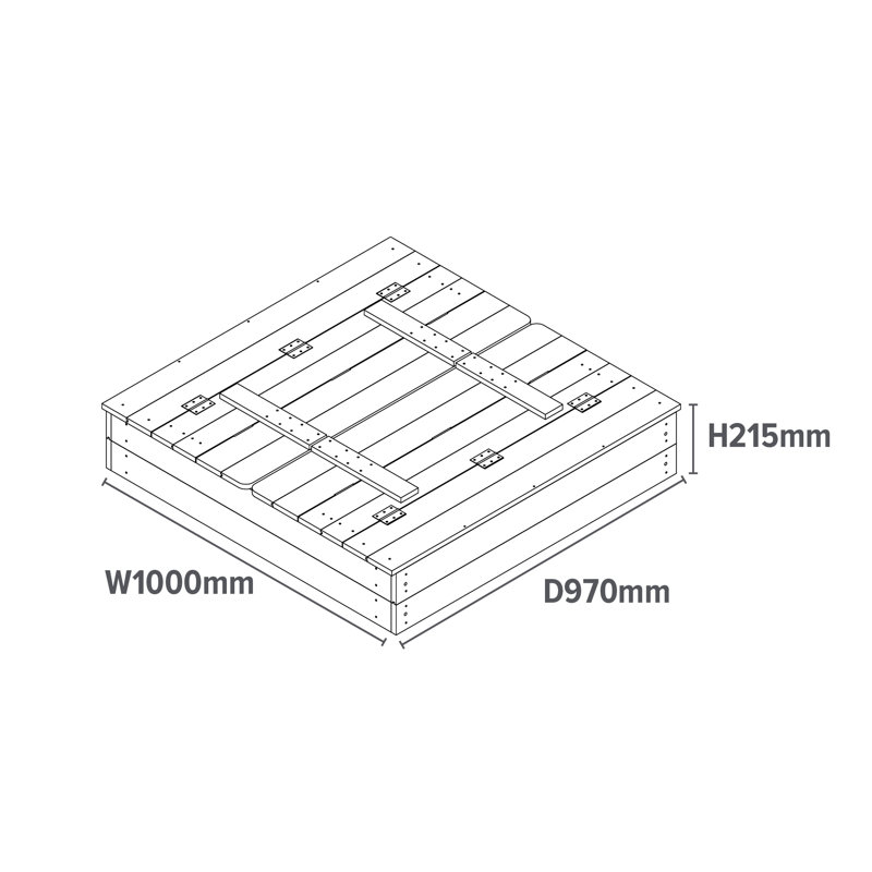  97cm Square Sandbox with Cover