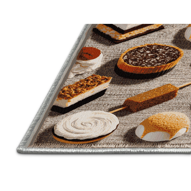  Tapis à motif de desserts lavables International Favorite Desserts, Rectangulaire 2 pi x 3 pi