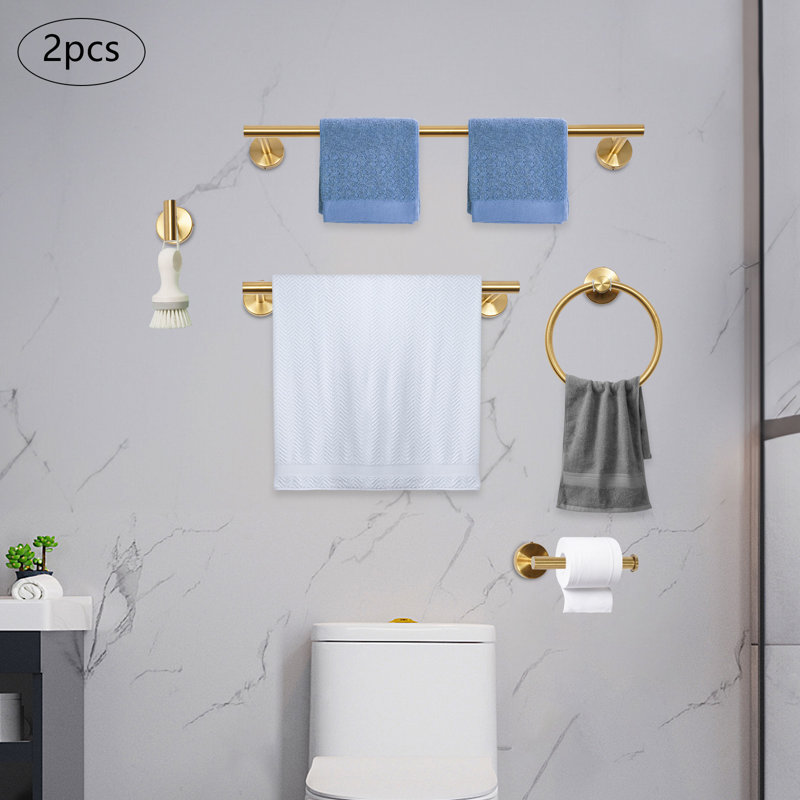 10 - Piece Bathroom Hardware Set, Stainless Steel/Gold