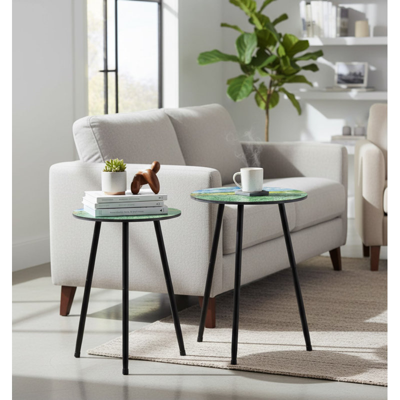 Round Metal Outdoor Side Table , 13.5cm cm W 13.5cm cm D