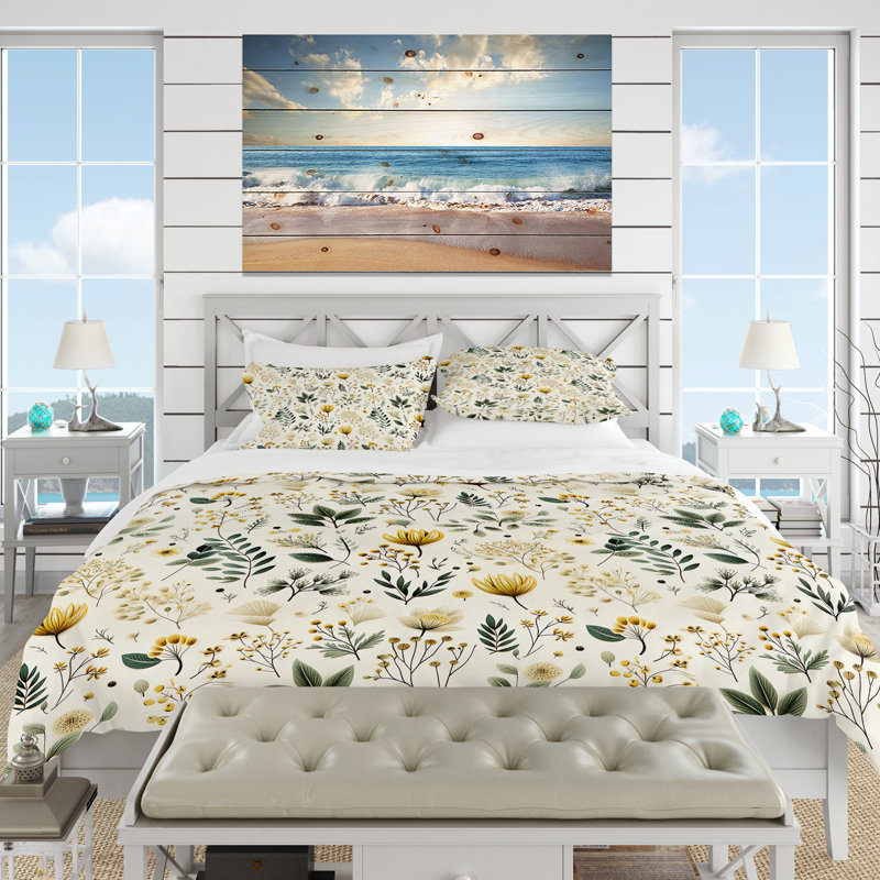 Motif bohème Botanical Neutrals - ensemble de housse de couette botanique - polyester microfibre
