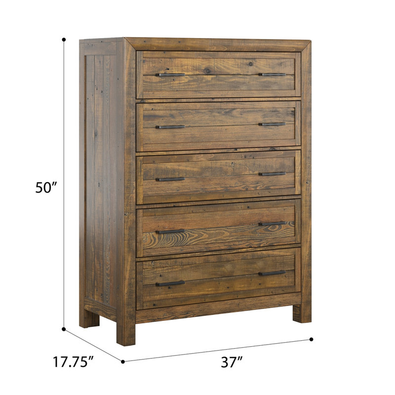 Commode brune à 5 tiroirs