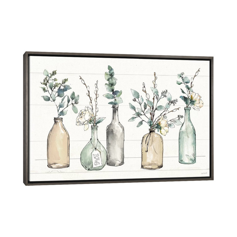 « modern campagne i » par anne tavoletti-impression, Toile encadrée de bois rustique foncé, H 26 po x l 40 po x P 1,5 po