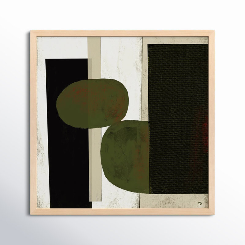 «Collage 1» par Studio, art mural encadré, Papier avec cadre érable, H 44 po x l 44 po x P 1,25 po