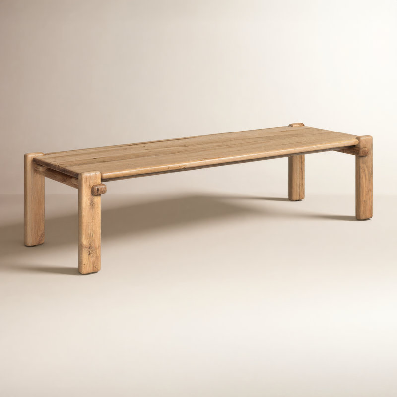 Garth Oak Solid Wood Dining Table, Natural Reclaimed French Oak