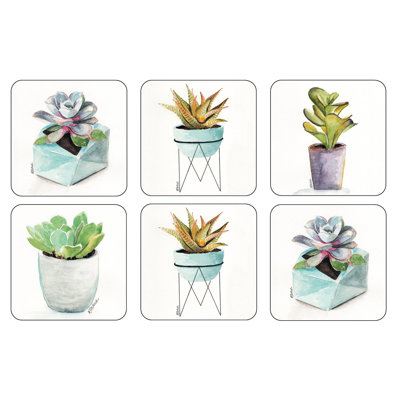 Pimpernel Succulents Coasters 4"X 4"