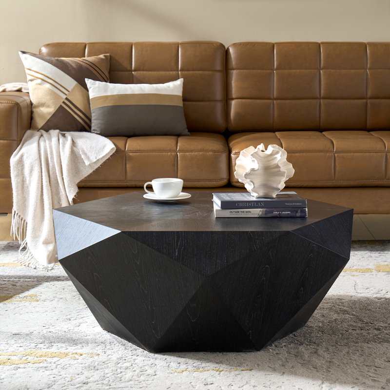 Nikolaus 39" Geometric Design Coffee Table With Fully Assembled
