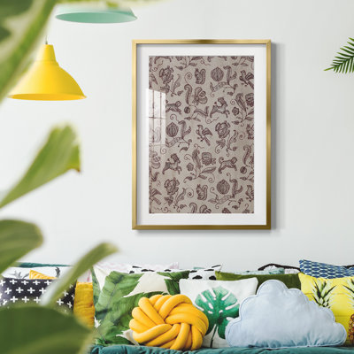 Vintage Abstract Print LXXXVI -Framed Print