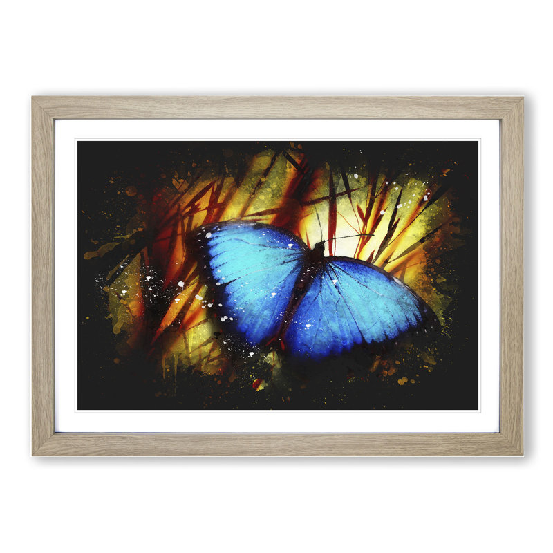 Butterfly Vol.7 - Picture Frame Painting, Oak Framed, 65cm H x 90cm W x 2cm D