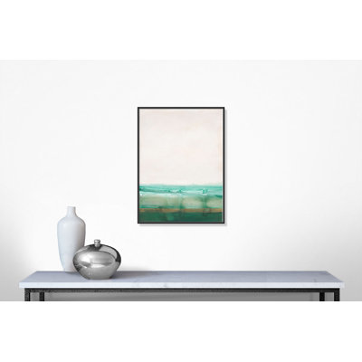 Emerald Shores  Floater Frame Painting Print on Canvas