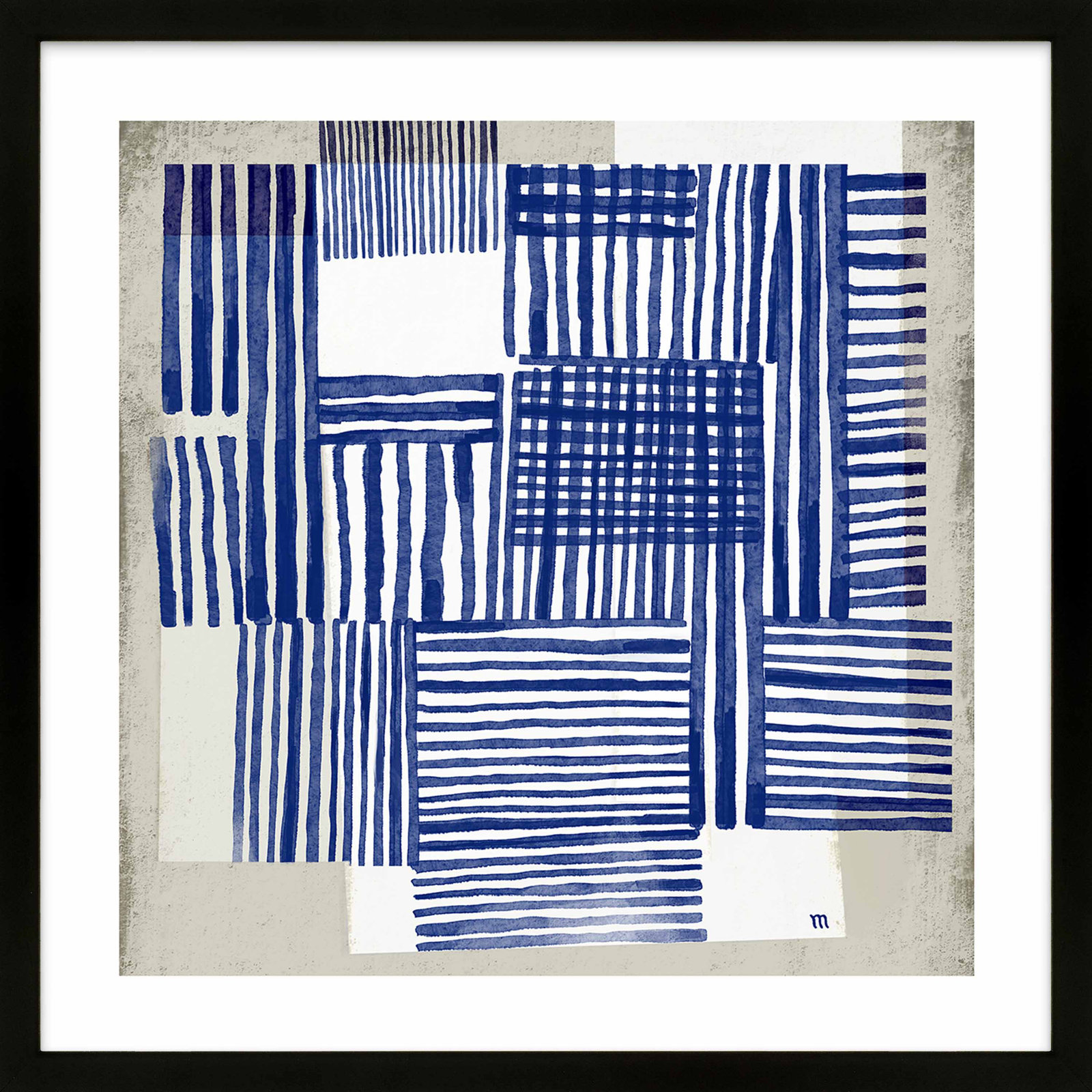 Book Shelf Painting by Marco Marella, Black Framed, 16" H x 16" W x 1.25" D