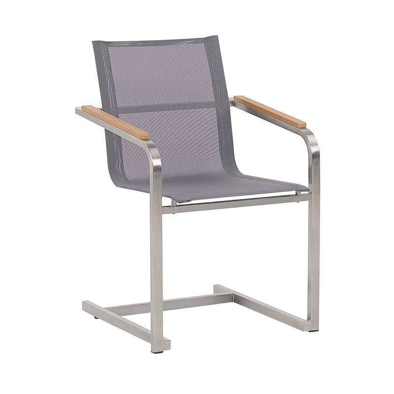Kinde Patio Dining Armchair with Cushion, Grey