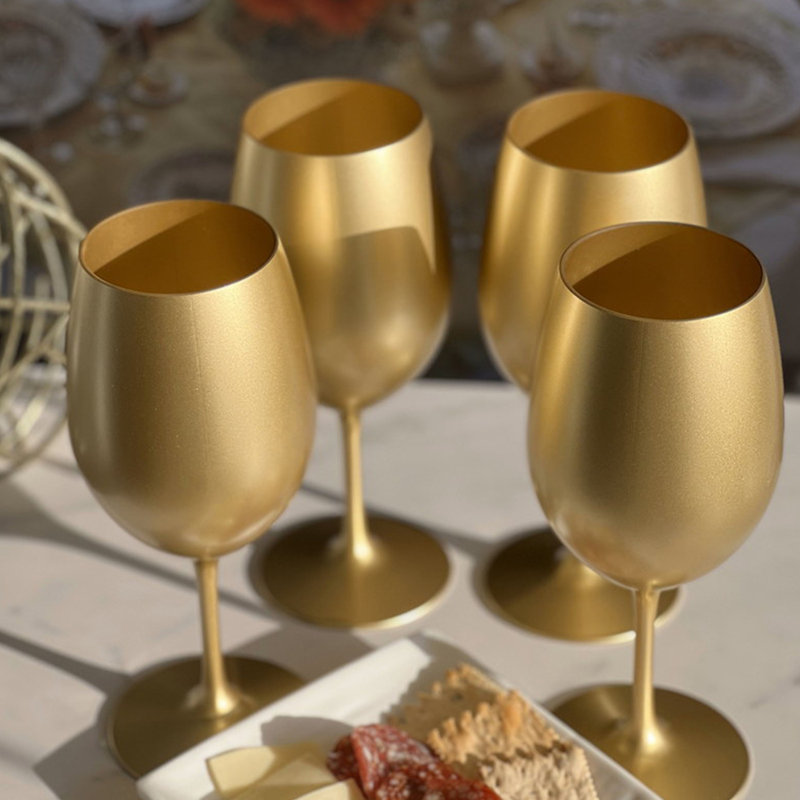 Verres à vin en plastique métalliques, Doré, 20 oz liq.