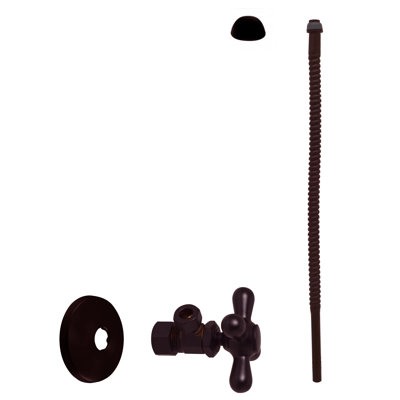 Robinet ondulé de 5/8 po x 3/8 po x P 15 po ou ligne d'alimentation de toilette avec robinet d'arrêt à poignée en croix