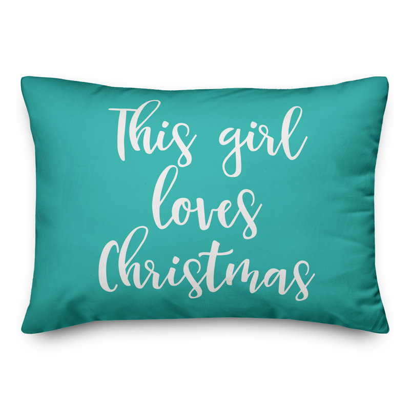  Coussin «This Girl Loves Christmas», Bleu sarcelle
