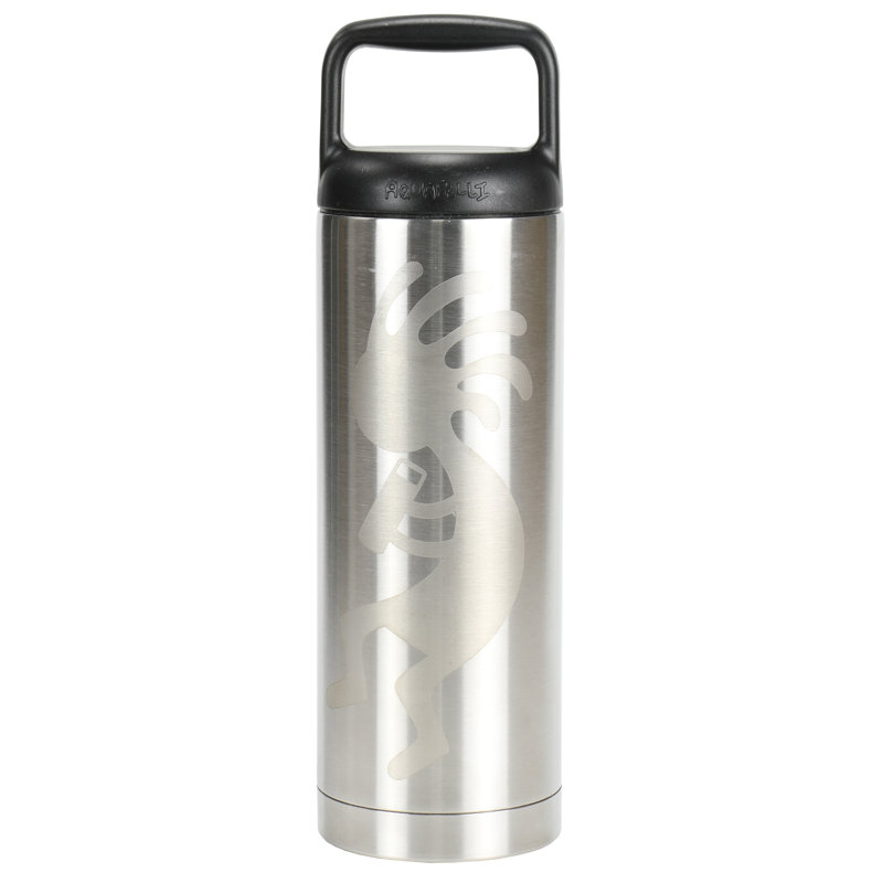 Bouteille d'eau en acier inoxydable 18 oz Aquapelli, Argent / noir