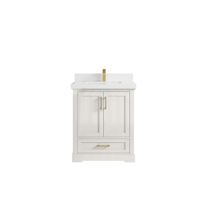 Boston 30 po X P 22 po De salle de bain simple en albâtre Quartz blanc