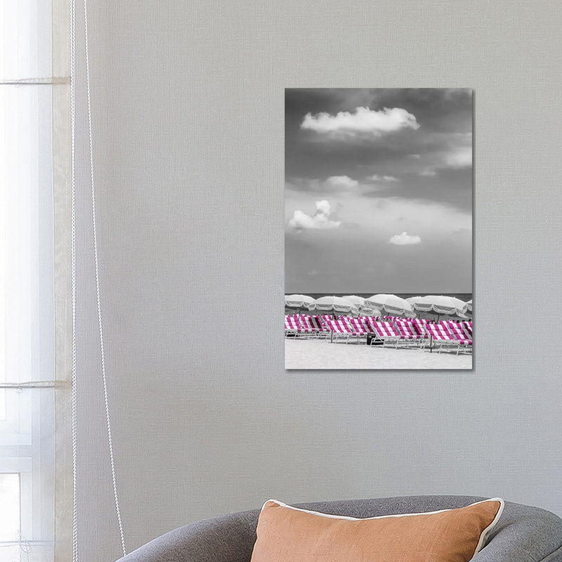 Beach Scene With A Pink Colour Pop by Melanie Viola - Wrapped Canvas Print, 66.04 cm H x 45.72 cm W x 3.175 cm D
