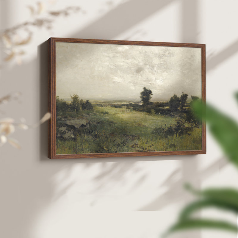 Paysages rétro-DCXLV III - impression encadrée - réaménageable, H 22 po x l 28 po, Noyer
