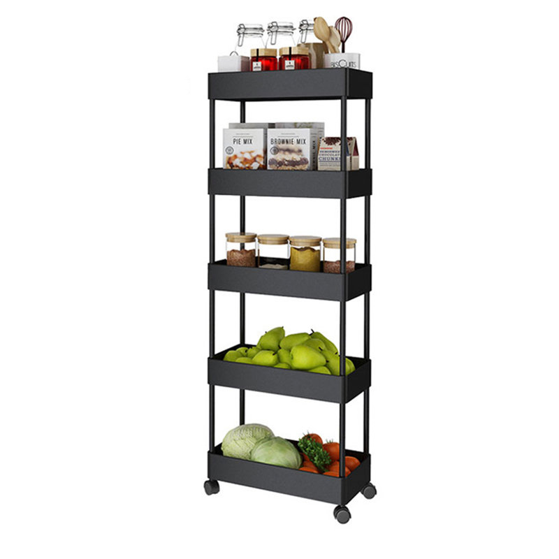 Bubalo 116cm H x 40cm W Utility Cart with Wheels, Black