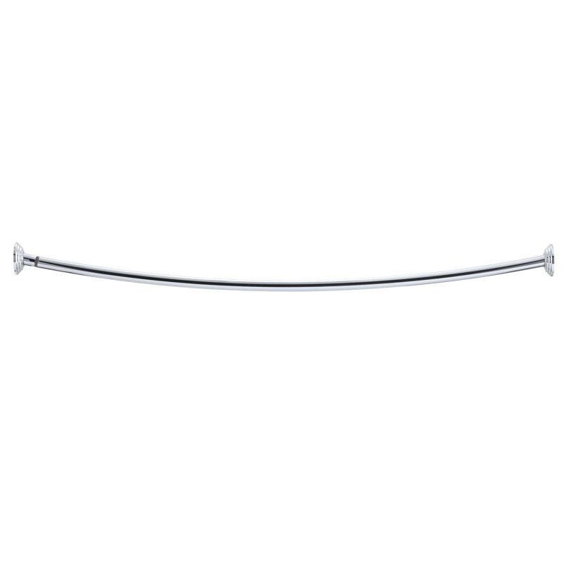 Polished Stainless Steel Curved Wall Mounted Shower Rod