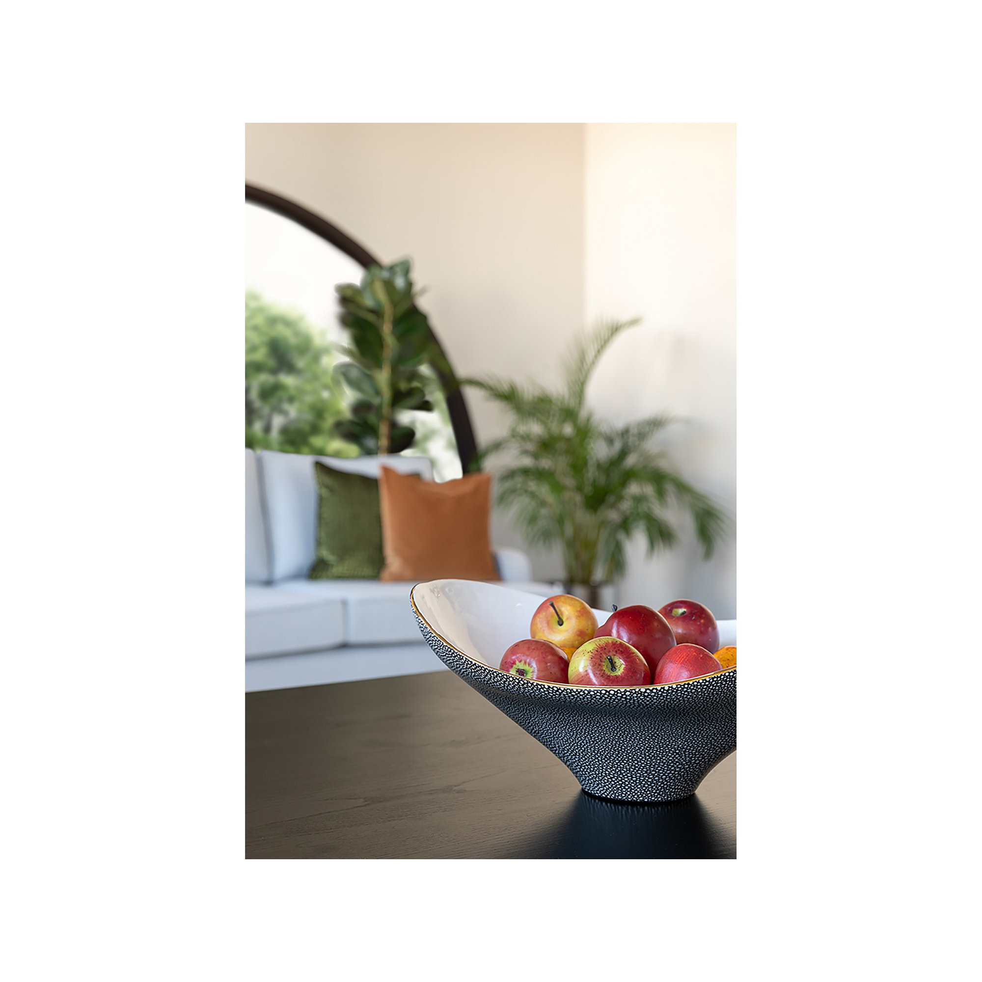 Gardia Porcelain Gray White Bowl