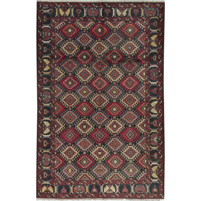 Hand-Knotted High-Quality Blue and Red Area Rug