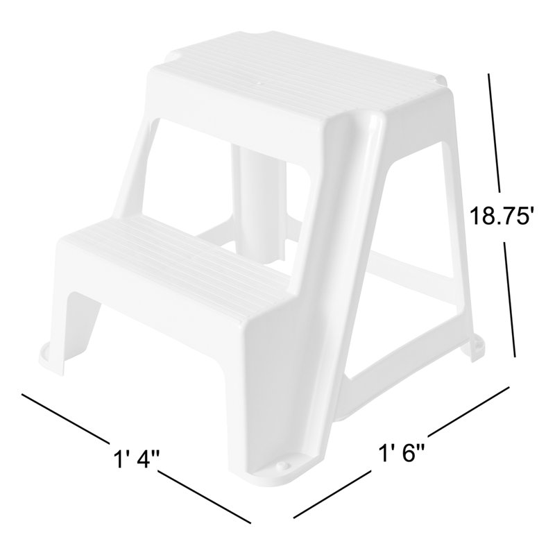 2 - Step Plastic Lightweight Step Stool