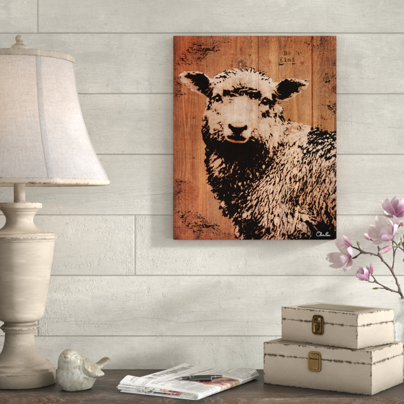 " Sheep " by Olivia Rose, 16" H x 12" W x 1.5" D