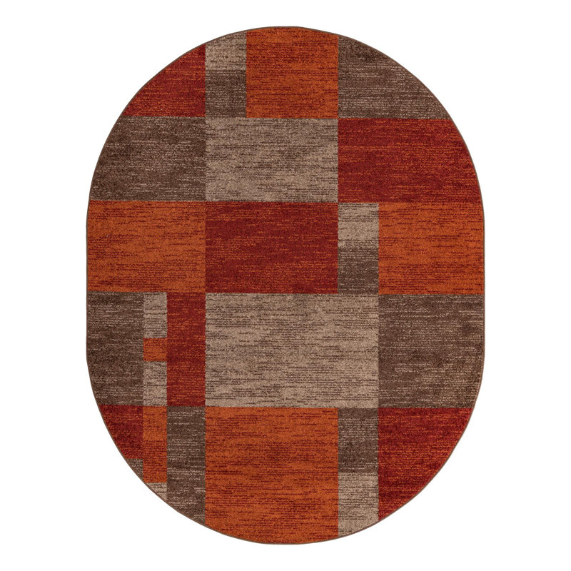 Tapis brun foncé Alair, Ovale 7 pi 10 po x 10 pi