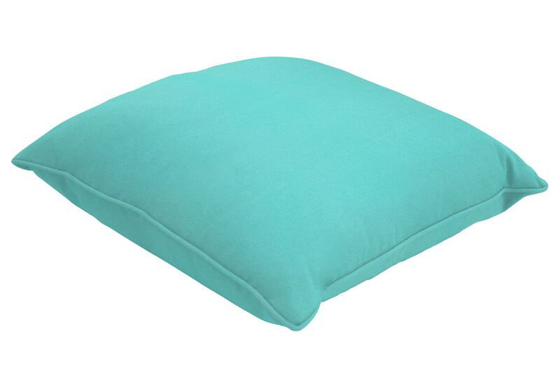 Sunbrella Lumbar Pillow, Canvas Aruba Sunbrella® Canvas, 13" H x 21" W