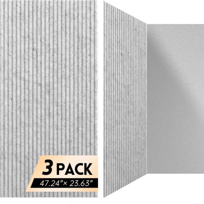 3 Pack Soundproof Wall Panels, 47.24 X 23.62 X 0.35 Inch, Sound Absorbing Panels, Self-Adhesive