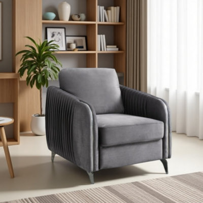32" Velvet Modern Chic Accent Armchair