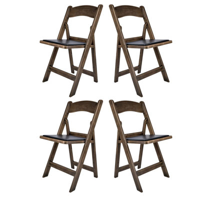 WoodGrain Resin Steel Skeleton Folding Chair with Seat - by Chivari