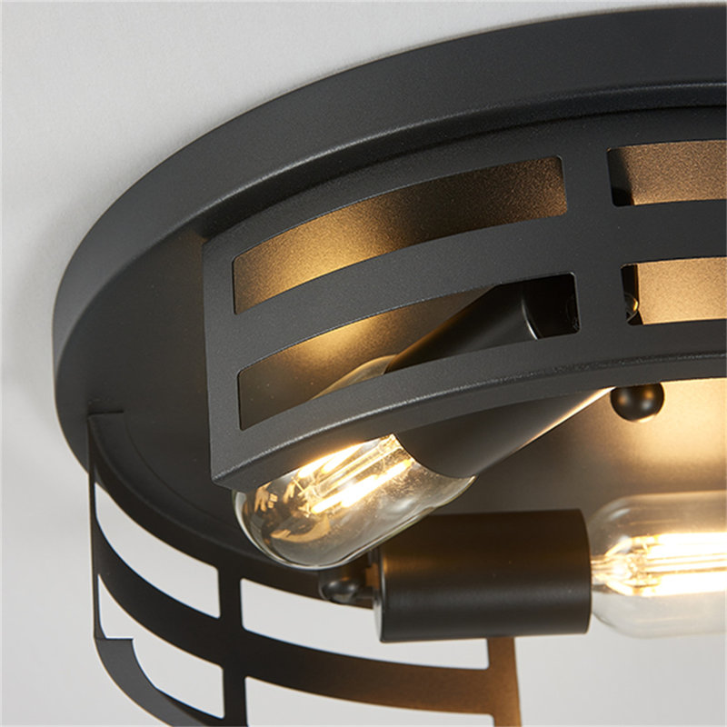 Plafonnier encastré noir 3 lumières 13 po 13 po