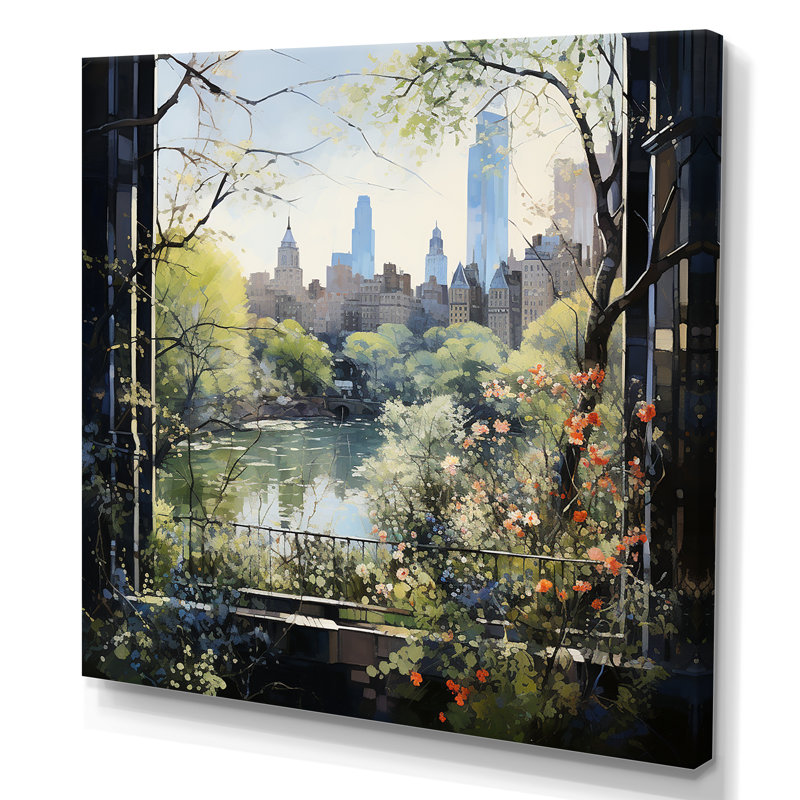 «New York Central Park Window Views I - New York City», art mural, Toile tendue, H 36 po x l 36 po