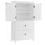 Armoire de rangement pour salle de bain, armoire avec deux portes et tiroirs, tablette réglable, panneau de fibres à densité moyenne-1606632287