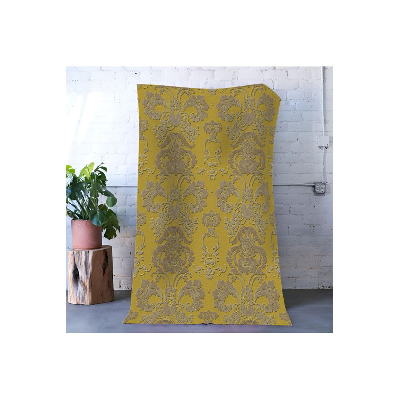 Tapis décoratif lavable à la machine jaune, Sous-tapis rectangulaire de 3 pi 3 po x 4 pi 11 po