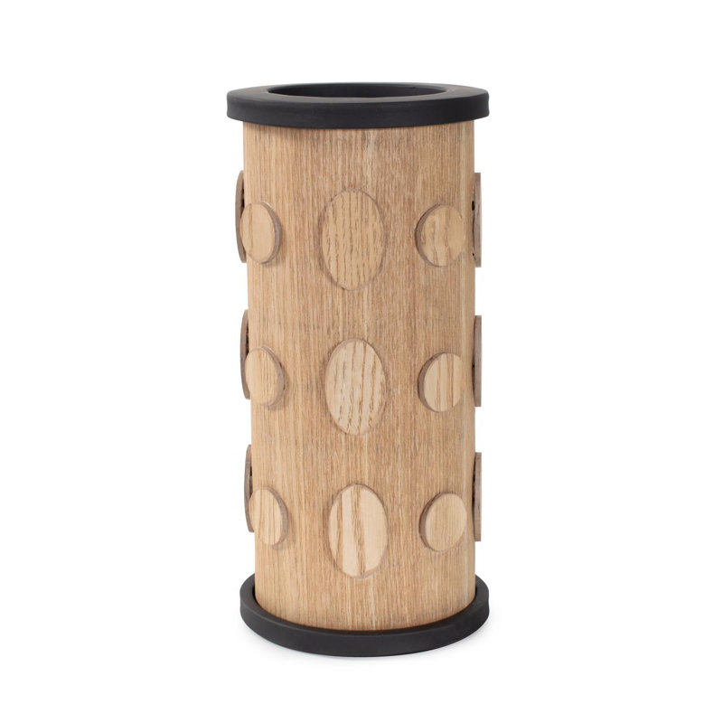 Robin Baron Winfield Wooden Candle Holder- Medium, 9" H x 4" W x 4" D