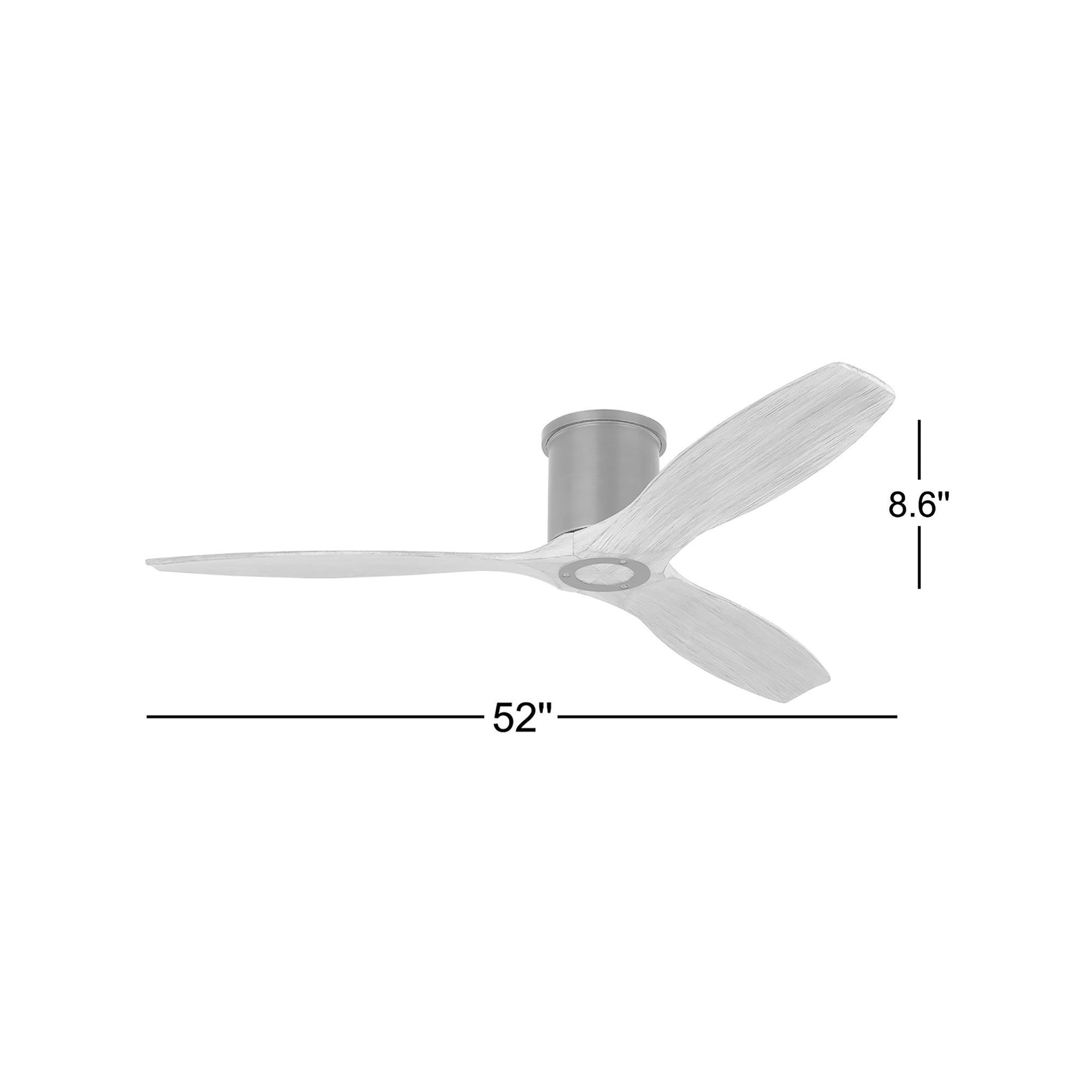 Rafaella 52'' 3 Blade Ceiling Fan, Midnight Black, Dark Walnut