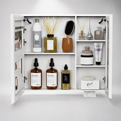 Armoire à pharmacie à DEL avec antibuée, installation facile et fabrication en aluminium et en plastique pour les salles de bain modernes