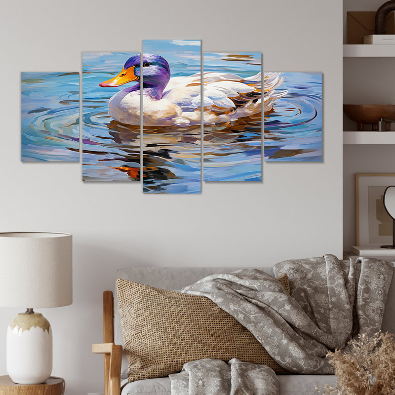 Duck At The Pond II - Duck Multipanel Wall Art Decor Set