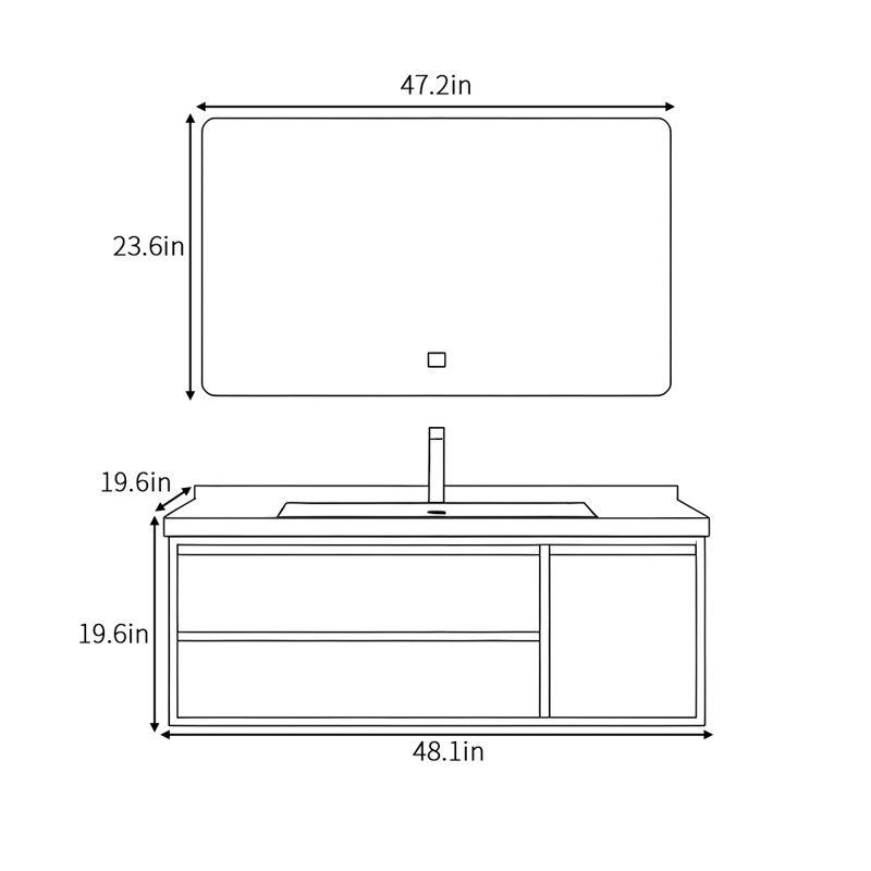 Armoire de salle de bain minimaliste rétro française