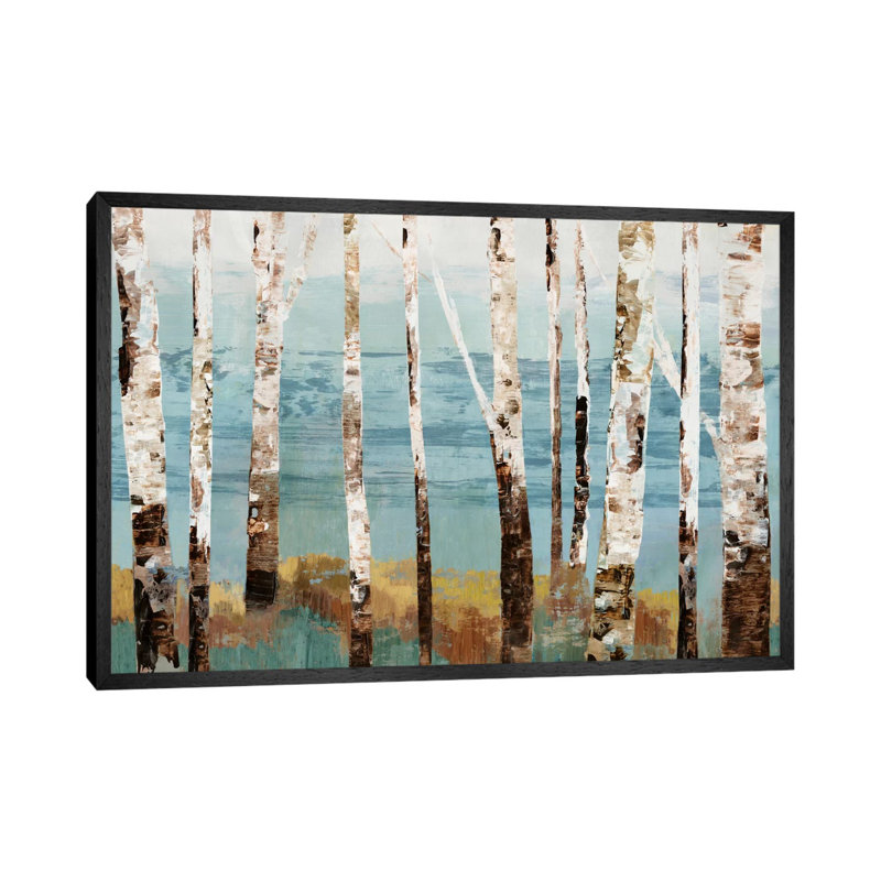 Birch Reflection by Allison Pearce - Print on Canvas, 66.04 cm H x 45.72 cm W, Black Framed Canvas