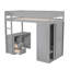 Lit mezzanine simple gris avec placards, bureau et armoire 2 pour la maison-990234632-990234639