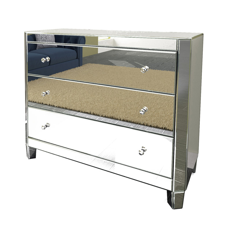 Gere 3 Table Mirrored End Table 