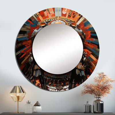 Servet - African Tribes Round Mirror Wall Decor