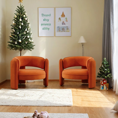 Fauteuil demi-tonneau rembourré 3 pieds Aylia