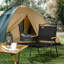 Chaise de camping pliante, fauteuil portatif, noir